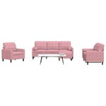 vidaXL Ensemble de canapés 4Pièces et coussins et traversins rose velours