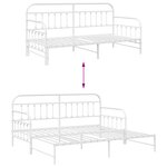 Lit jumeau vidaXL avec lit gigogne blanc 107x203 cm en acier