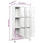 vidaXL Armoire à casier avec 9 compartiments Acier 90x45x180 cm Gris