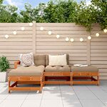 vidaXL Ensemble de salon de jardin 4 Pièces Brun cire Bois de pin massif