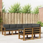 vidaXL Ensemble de canapés d'extérieur 8 Pièces Naturel et Anthracite