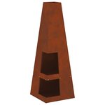 vidaXL Brasero Rouillé 35 x 35 x 100 cm