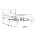 vidaXL Cadre de lit Bois solide 90x200 cm