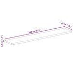 vidaXL Dessus de table 160x20x3 8cm bord vif bois massif manguier brut