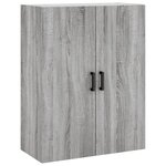 vidaXL Buffet haut Sonoma gris 69 5x34x180 cm Bois d'ingénierie