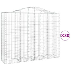 vidaXL Paniers à gabions arqués 30 Pièces 200x50x160/180 cm Fer galvanisé
