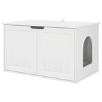 vidaXL Maison pour chat Blanc Brillant 85 x 55 x 50 5 cm