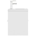 vidaXL Armoire d'évier avec lavabo intégré Blanc Bois d'ingénierie