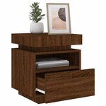 vidaXL Armoire de chevet avec lumières LED chêne marron 40x39x48 5 cm