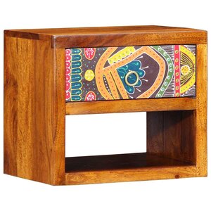 Table de chevet vidaXL 40x35x35 cm en bois massif d'acacia