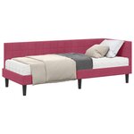 vidaXL Cadre de lit d'angle avec matelas 2 pc Bordeaux 80 x 200 cm
