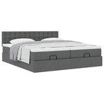 VidaXL Cadre de lit ottoman avec matelas gris foncé 180x200cm tissu