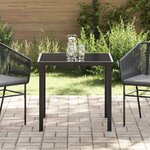 vidaXL Table de Jardin Noir 80 x 80 x 73 cm Teck massif