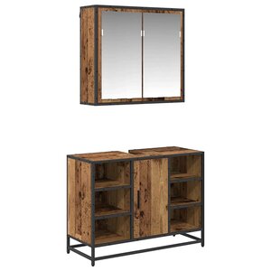 vidaXL Ensemble de mobilier de salle de bain 2 Pièces Bois Ancien