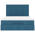 vidaXL Cadre de lit ottoman avec matelas bleu foncé 140x200 cm velours