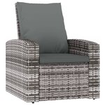 vidaXL Fauteuil inclinable de jardin avec coussins gris résine tressée