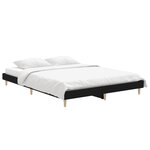 vidaXL Cadre de lit sans matelas noir 140x190 cm bois d'ingénierie