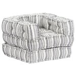 vidaXL Pouf modulaire Gris rayé Tissu