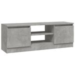 vidaXL Meuble TV avec porte Gris béton 102x30x36 cm