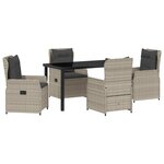 vidaXL Ensemble de salle à manger pour jardin 5 Pièces Gris clair