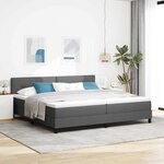 vidaXL Lit boxspring avec matelas Gris foncé 200 x 200 cm tissu