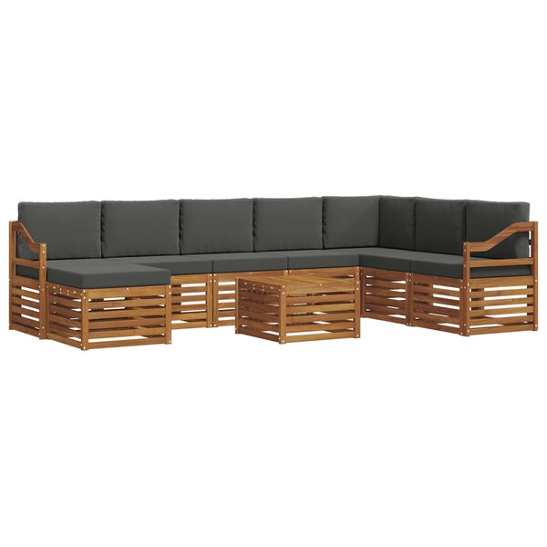 vidaXL Ensemble de canapés d'extérieur 9 Pièces Naturel et Anthracite