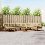 vidaXL Ensemble de canapés d'extérieur 9 Pièces Naturel et Beige