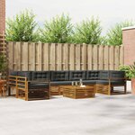 vidaXL Ensemble de canapés d'extérieur 8 Pièces Naturel et Anthracite