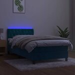 vidaXL Sommier à lattes de lit avec matelas et LED Bleu foncé 90x190cm