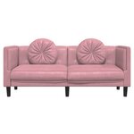 vidaXL Canapé avec coussins 2 places rose velours