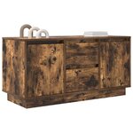 vidaXL Meuble TV avec lumières LED chêne fumé 100x41x50 cm