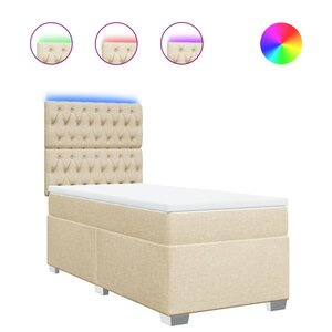 vidaXL Sommier à lattes de lit avec matelas Crème 80x200 cm Tissu