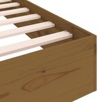 vidaXL Cadre de lit Marron miel Bois massif 120x190 cm Petit Double