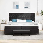 vidaXL Lit à ressorts avec matelas Noir 200 x 200 cm Velours