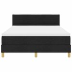 vidaXL Lit à ressorts avec matelas Noir 140 x 190 cm tissu