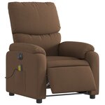 vidaXL Fauteuil inclinable de massage électrique marron tissu