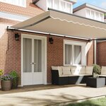 vidaXL Auvent Rétractable Beige 500 × 300 cm Tissu et Aluminium