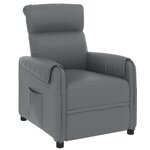 vidaXL Fauteuil inclinable Gris Similicuir