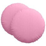 vidaXL Coussins de siège 2 Pièces Rose Ø60 x 21 cm tissu