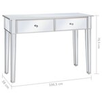 vidaXL Table console miroir MDF et verre 106 5 x 38 x 76 5 cm