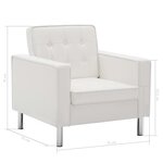 vidaXL Fauteuil blanc similicuir