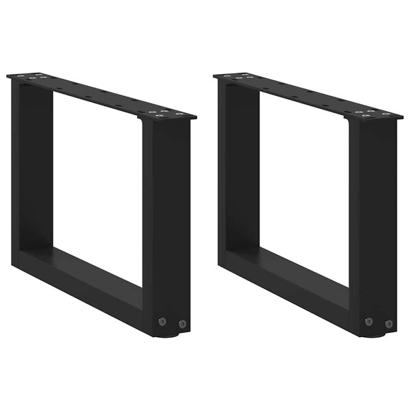 vidaXL Pieds de table basse en U 2 pièces noir 50 x (30-31) cm acier