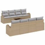 vidaXL Ensemble de canapé de jardin 7 Pièces Beige 55 x 55 x 37 cm