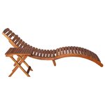 vidaXL Chaise longue avec table Bois d'acacia massif Marron