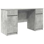 vidaXL Bureau avec porte Gris béton 140 x 49 x 76 cm Bois d'ingénierie