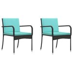 vidaXL Ensemble de jardin Noir polyrotin
