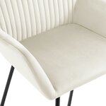 vidaXL Chaises à manger lot de 2 Crème Velours