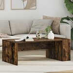 vidaXL Table basse Chêne fumé 95 x 50 x 34 cm Bois d'ingénierie
