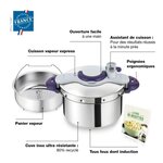 SEB P4624900 Autocuiseur Cocotte-minute CLIPSO MINUT PERFECT - 9L - Toux feux dont induction - Fabriqué en France - Inox et violet