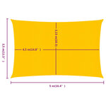 vidaXL Voile d'ombrage 160 g/m² rectangulaire jaune 3 5x5 m PEHD
